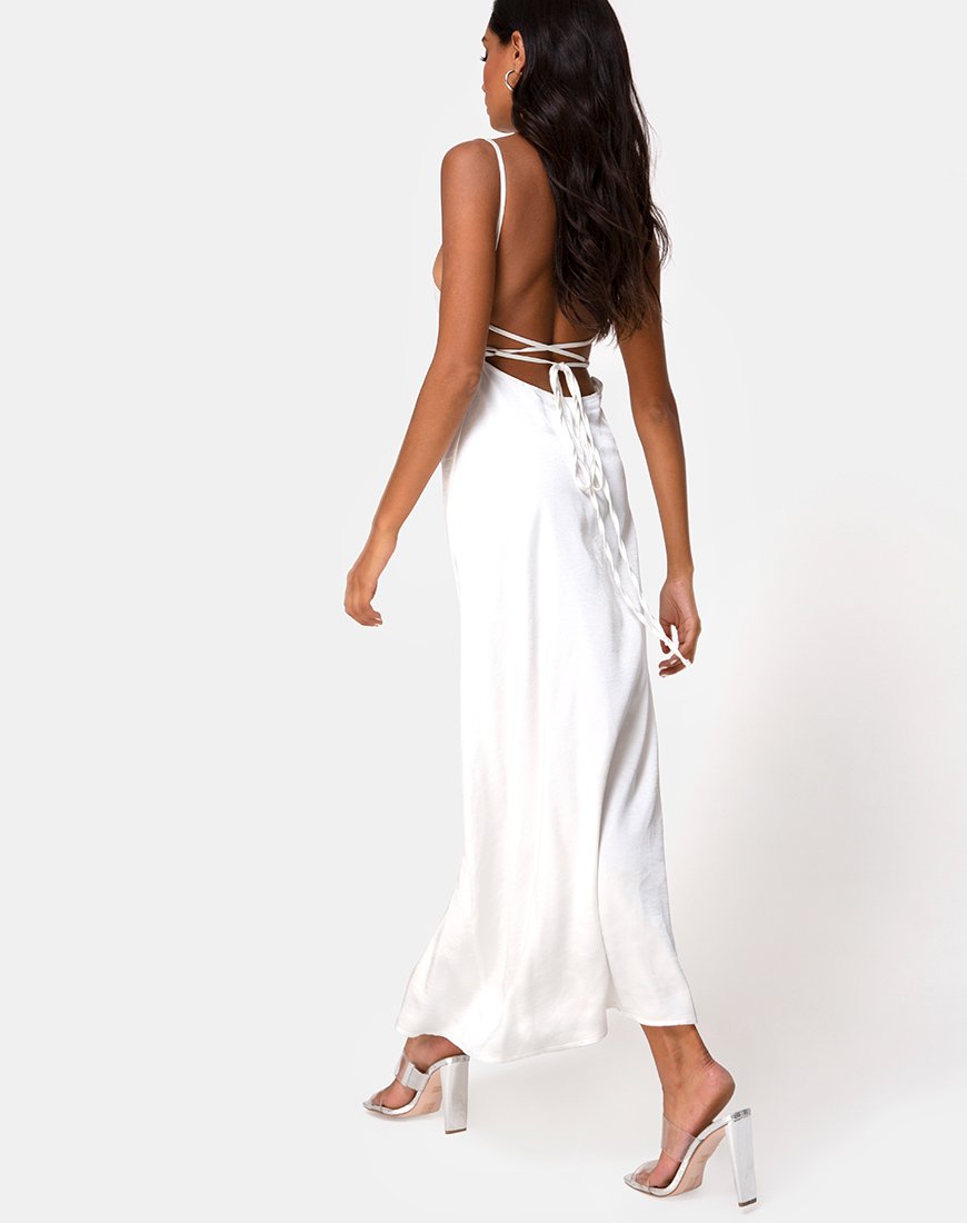 Image of Bonita Kleid aus Satin Elfenbein