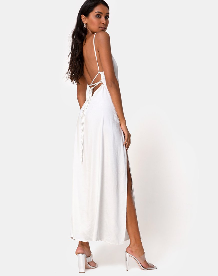 Image of Bonita Kleid aus Satin Elfenbein