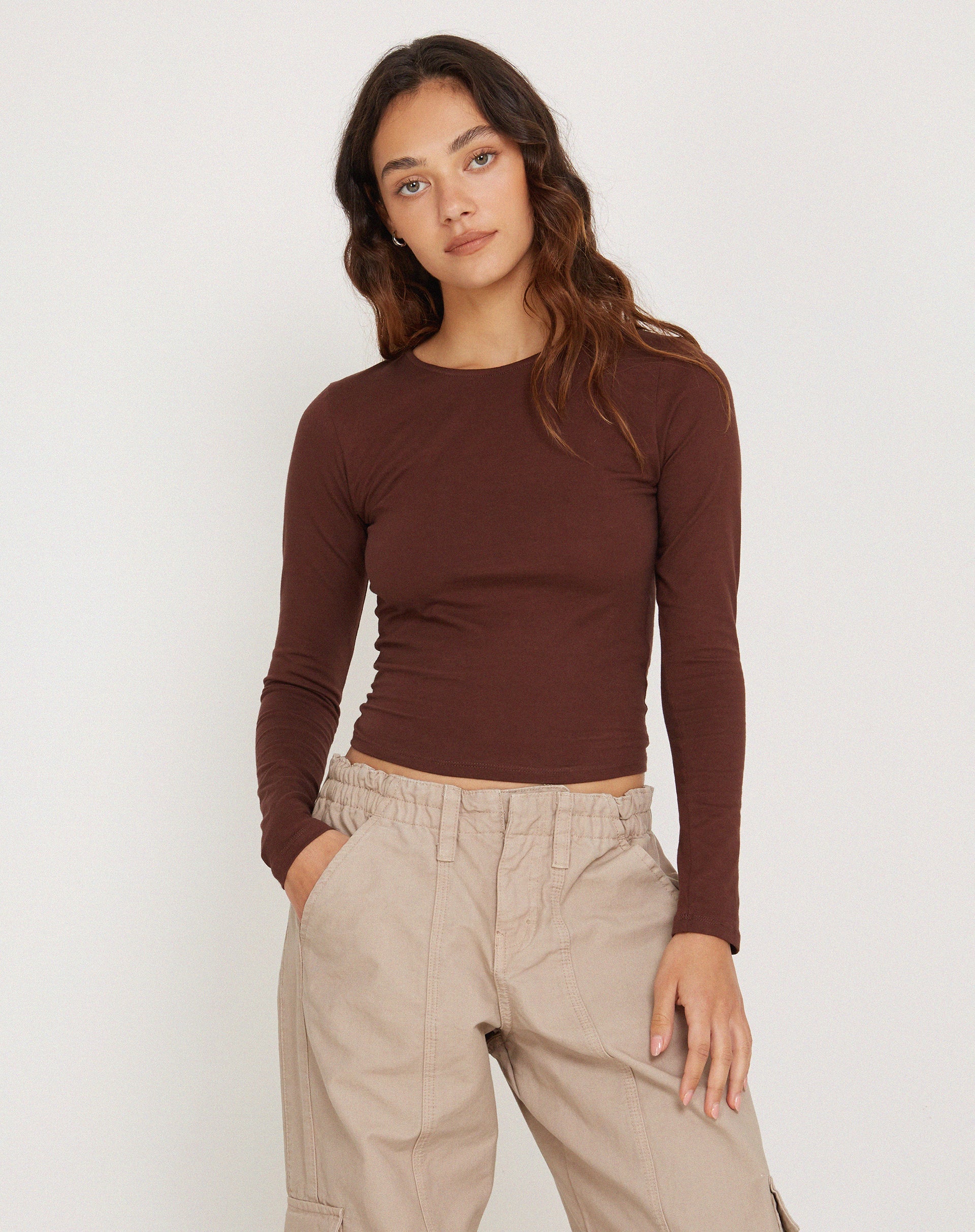 Bild von Bonja Langarm Top in Seal Brown