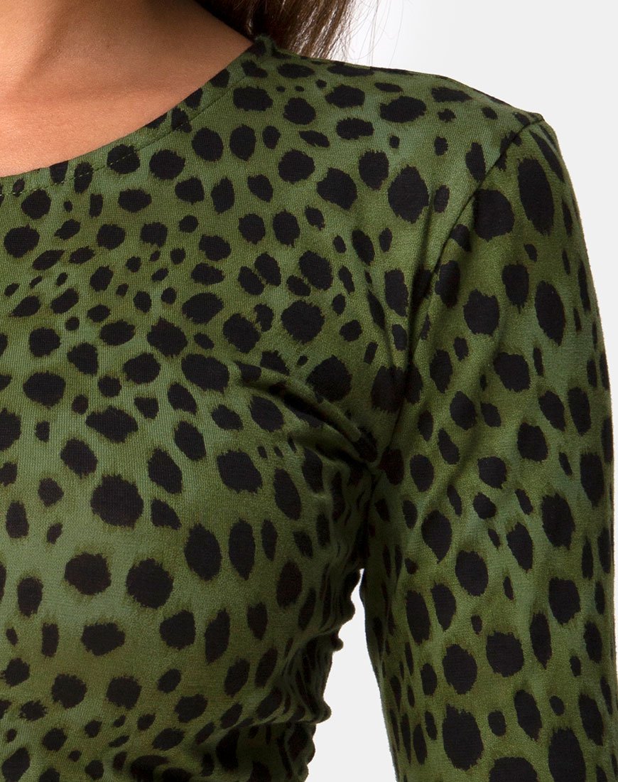 Bild von Bonnie Crop Top in Cheetah Khaki
