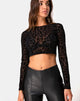 Image of Bonnie Crop Top aus Tiernetz Schwarz