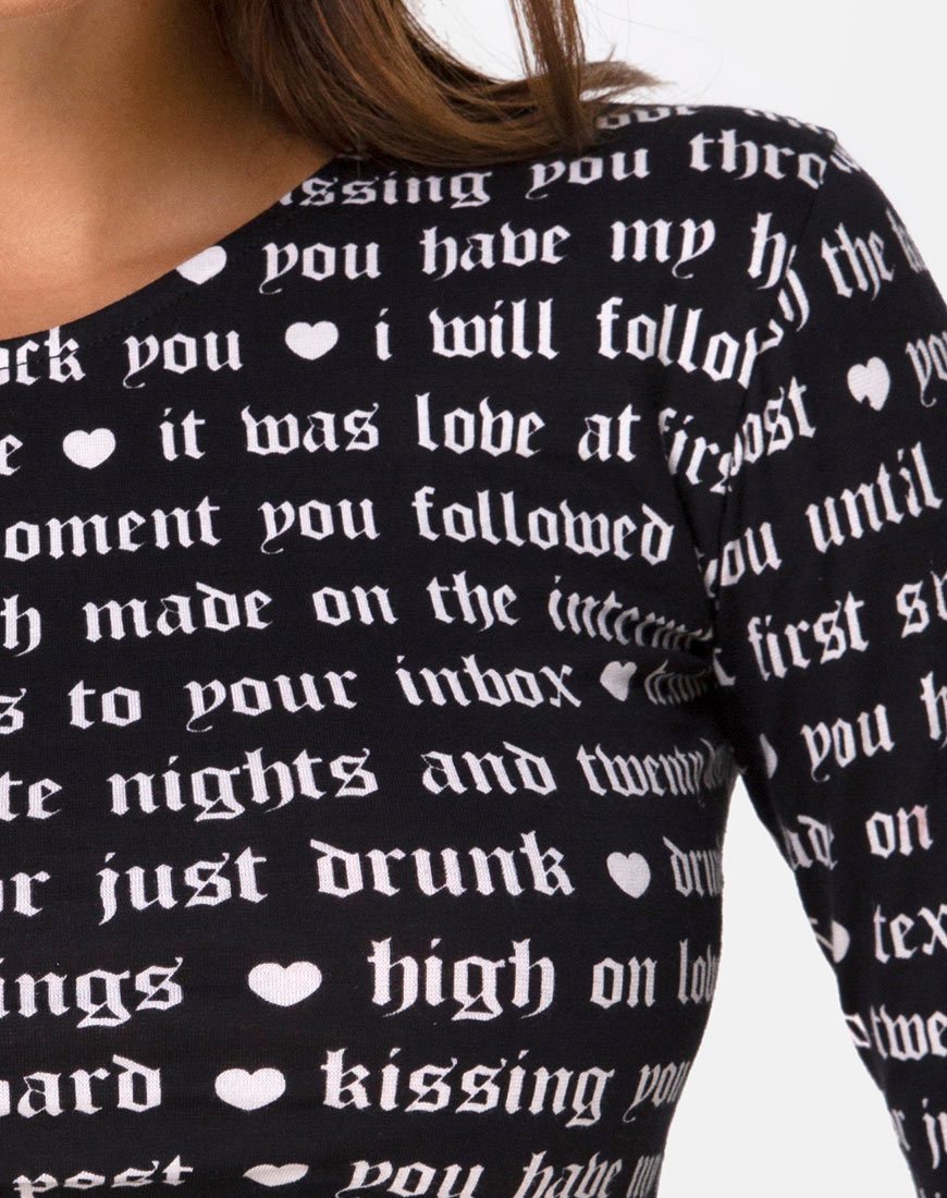 Bild von Bonnie Crop Top in Schwarz Love At First Swipe