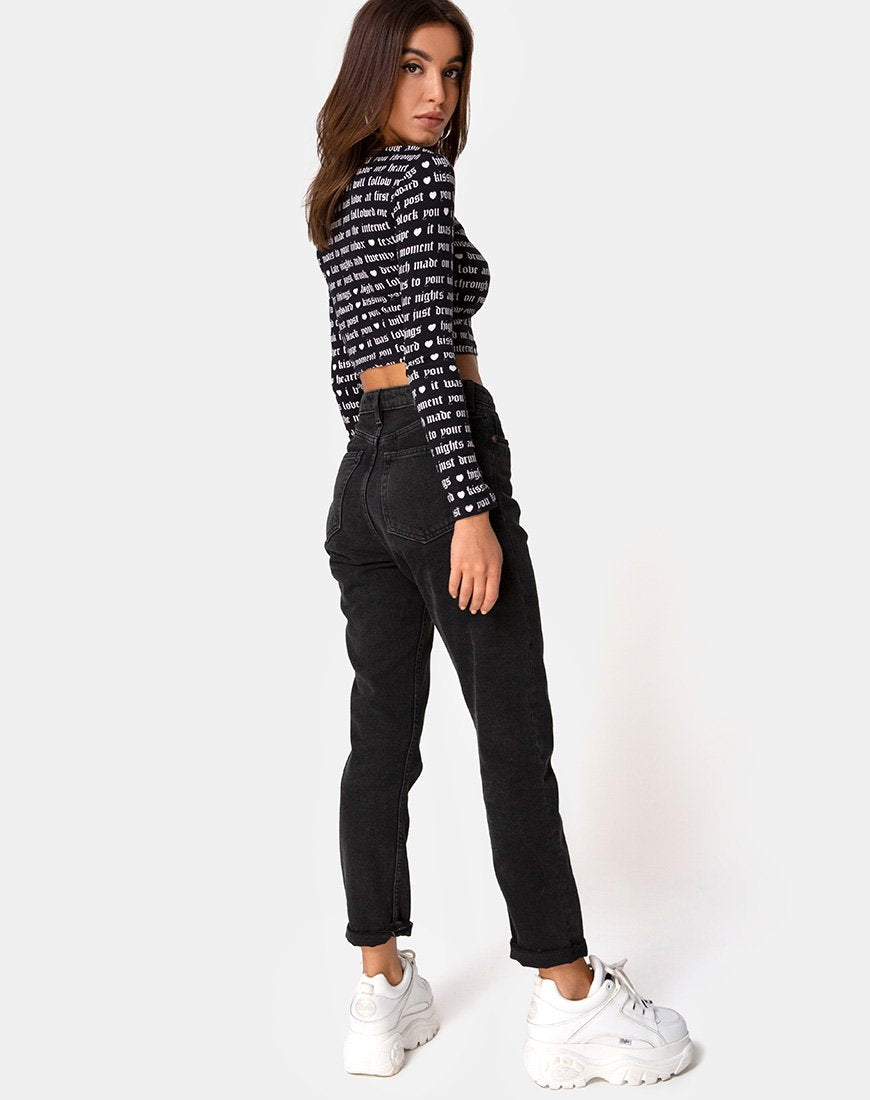 Bild von Bonnie Crop Top in Schwarz Love At First Swipe