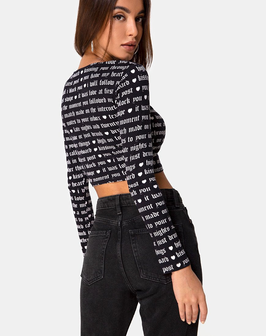 Bild von Bonnie Crop Top in Schwarz Love At First Swipe