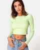 Bild von Bonnie Crop Top in Rippe Pastell Limette