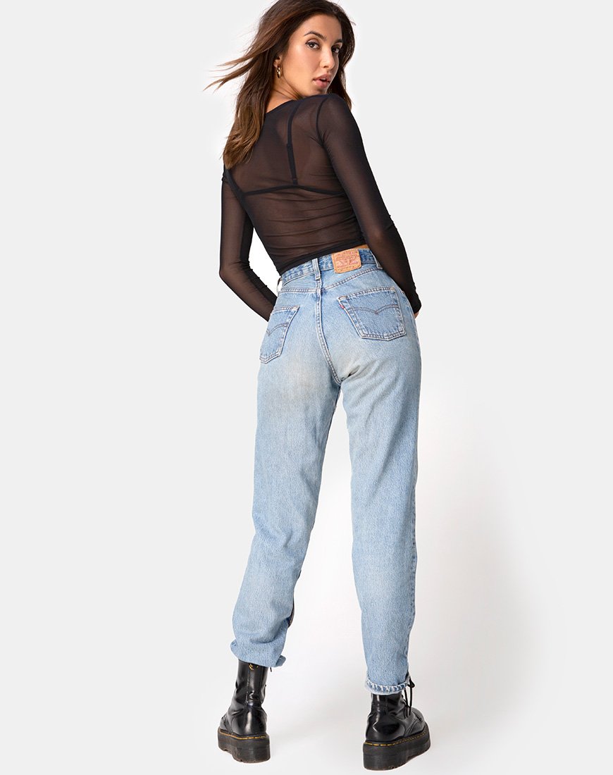 Bild von Bonnie Crop Top aus schwarzem Netz