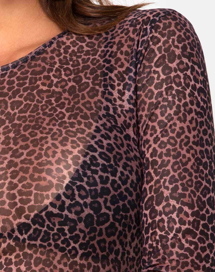 Bild von Bonnie Crop Top in Rar Leopard Mesh