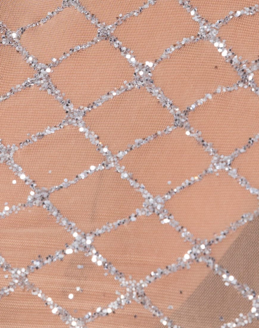 Bild von Bonnie Crop Top in Cross Linked Glitter Net Tan