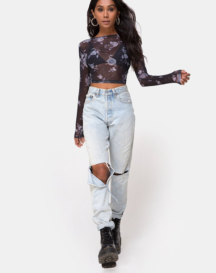 Bild von Bonnie Top in Grau Rose Mesh