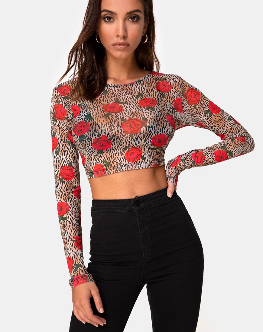 Bonnie Crop Top in Tigerrose