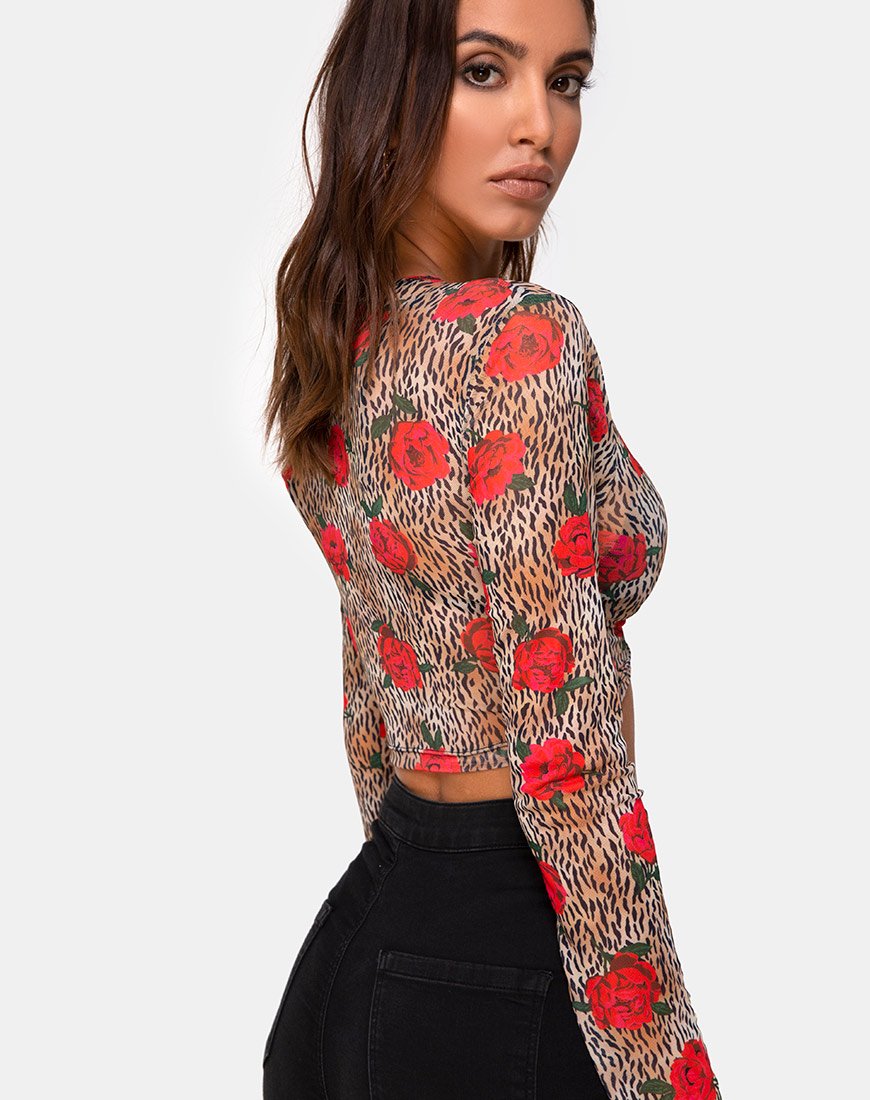 Bild von Bonnie Crop Top in Tiger Rose