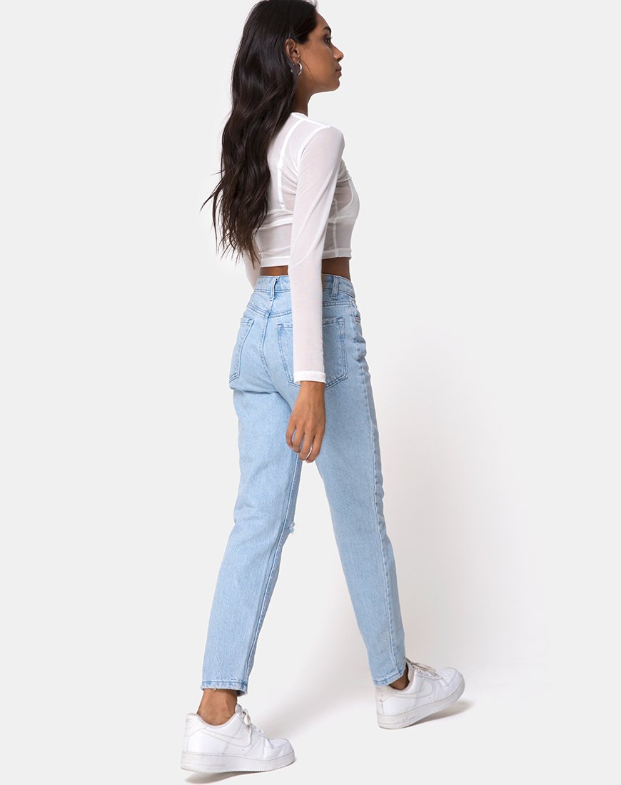 Bild von Bonnie Crop Top aus elfenbeinfarbenem Netz