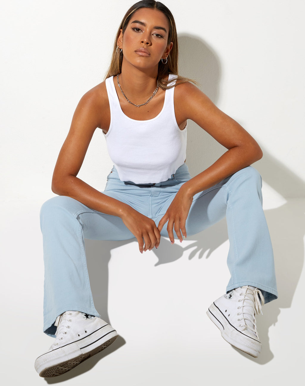 Bootleg Jeans in Himmelblau