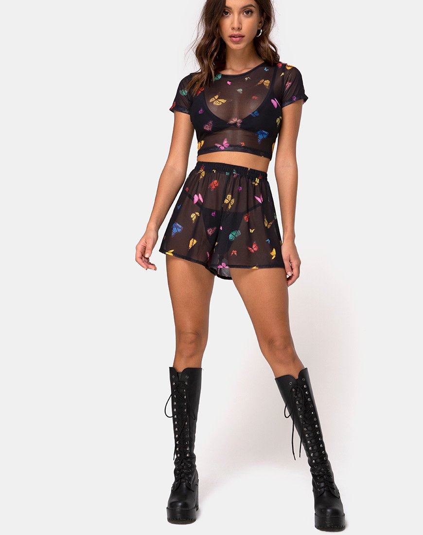 Bild von Boris Short in Mesh Schwarz Schmetterling