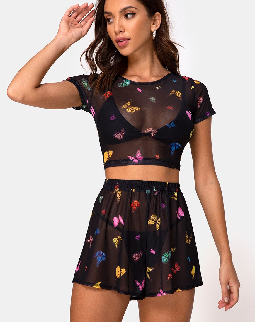 Bild von Boris Short in Mesh Schwarz Schmetterling