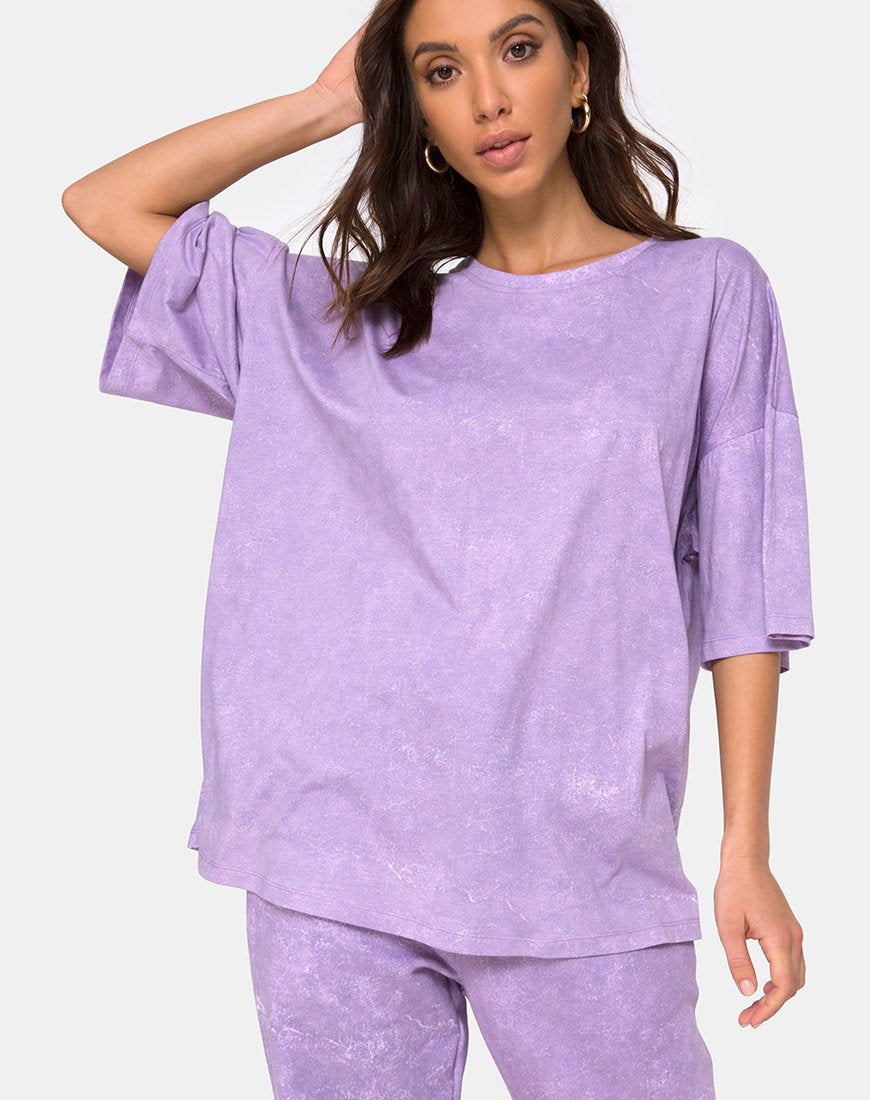 Botec Tee in Lila Acid Wash
