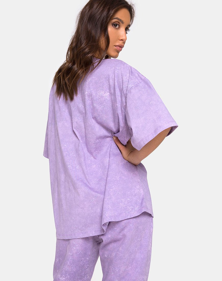 Botec Tee in Lila Acid Wash