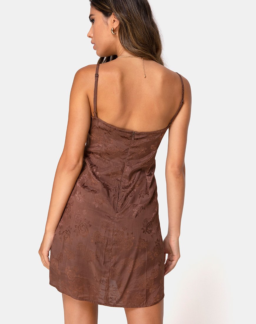 Image of Boyasly Slip Dress in Satin Rose Chocolate