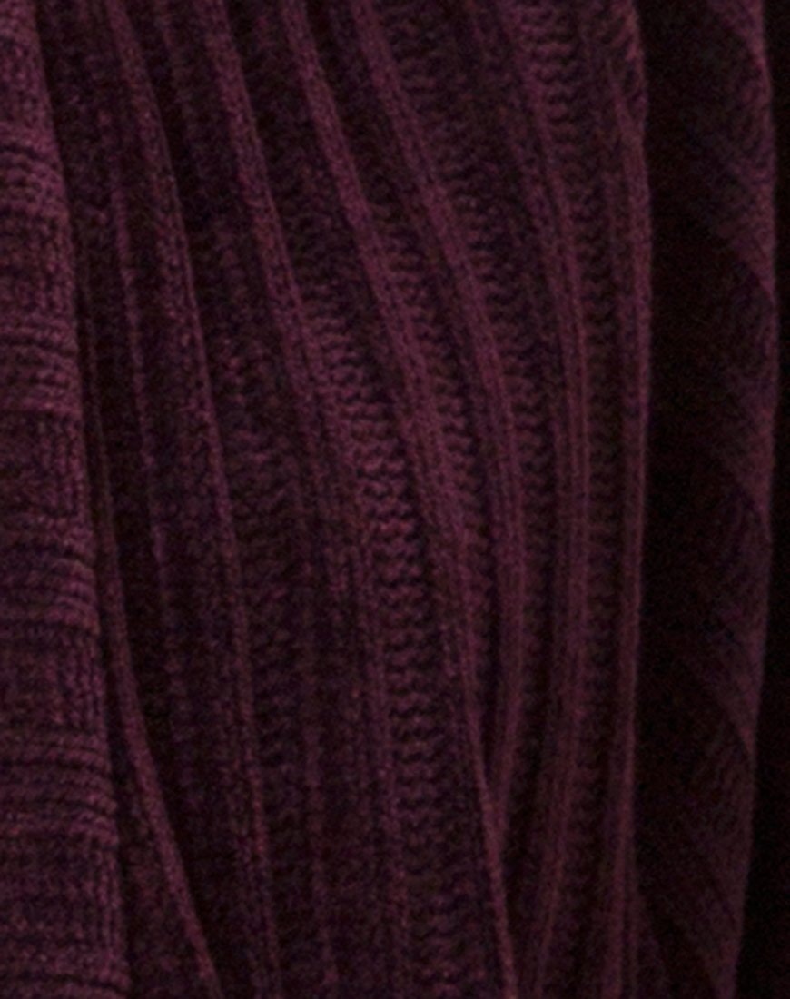 Bild von Boyfriend Strickjacke aus Chenille Pflaume