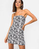 Image of Brandy Bodycon Kleid in Weiß Leopard Pailletten