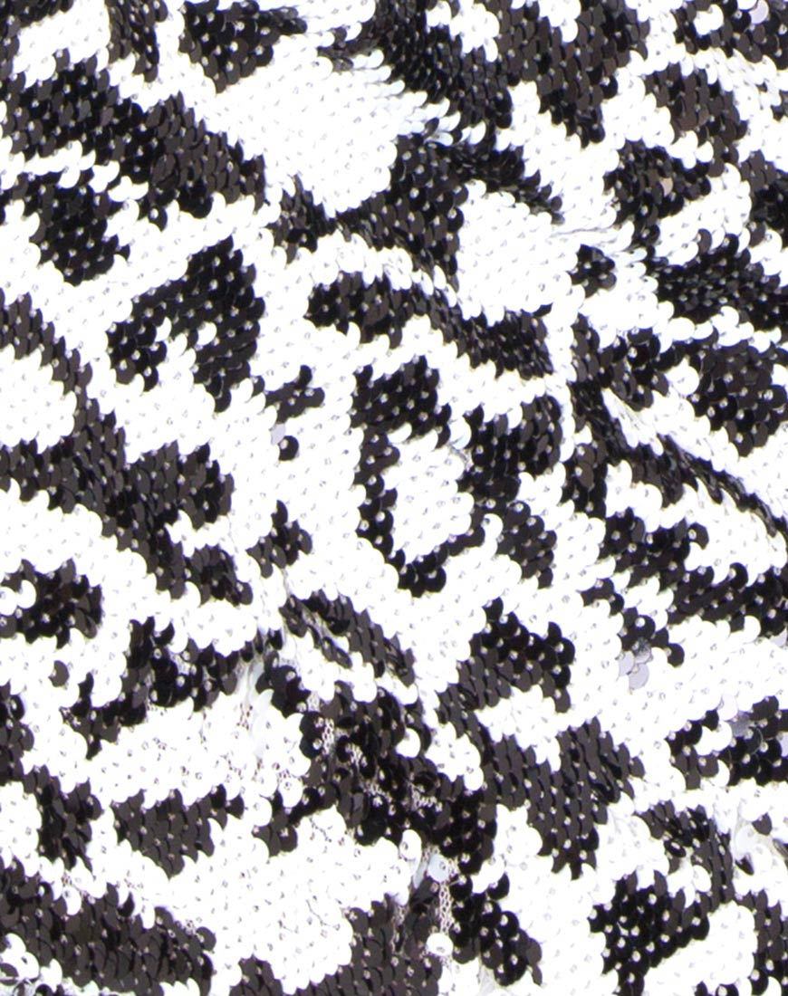 Image of Brandy Bodycon Kleid in Weiß Leopard Pailletten