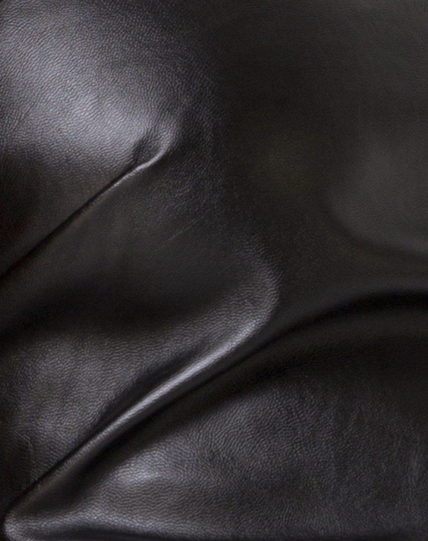 Image of Brandy Bodycon Kleid aus veganem Leder Schwarz