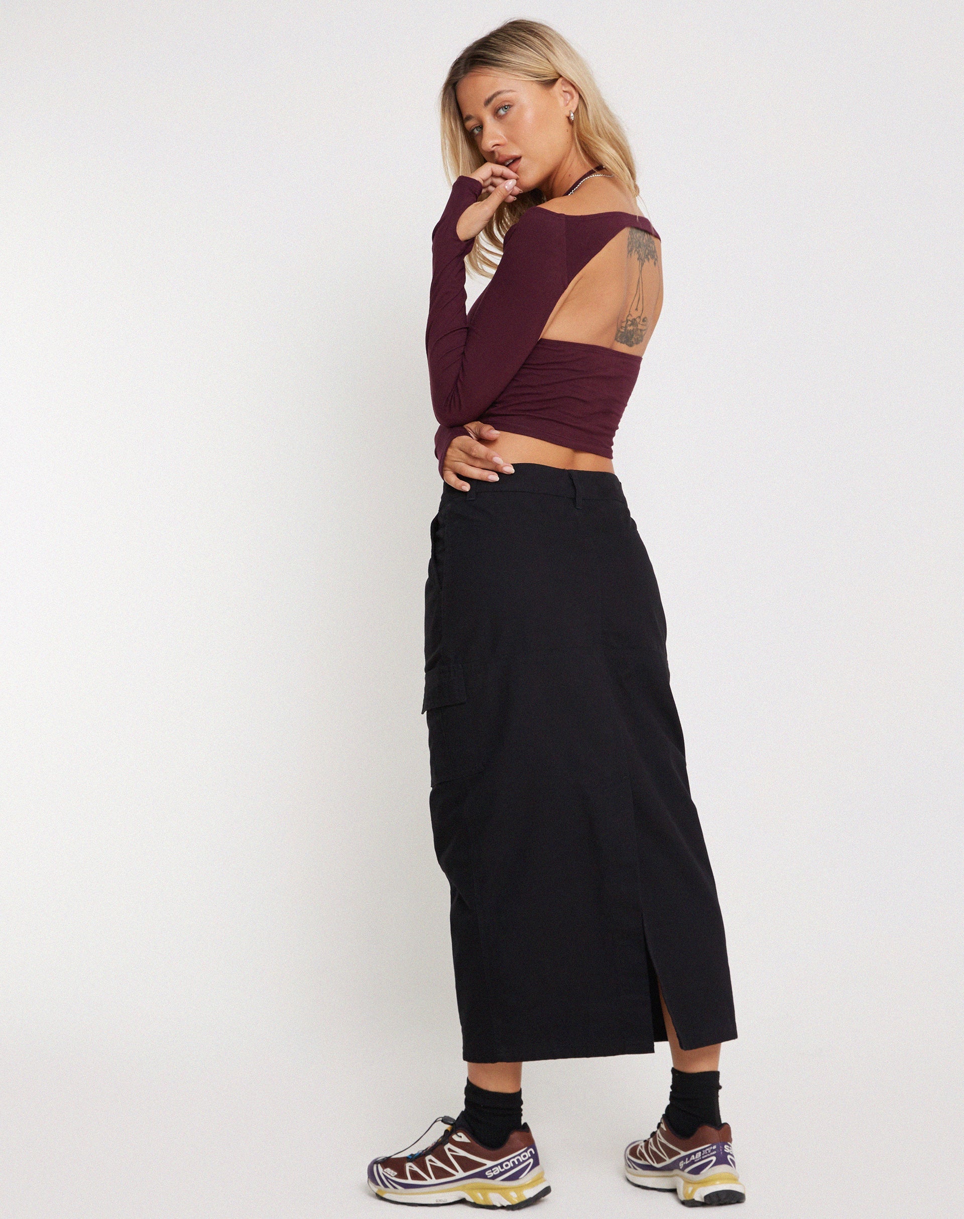 Image of Brandy Langärmeliges Top in Oxblood