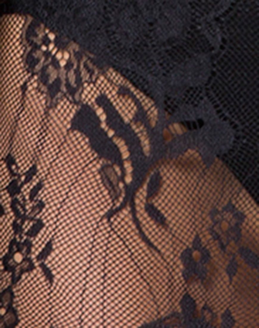 Image of Brina Midirock aus floraler Wimpernspitze Schwarz