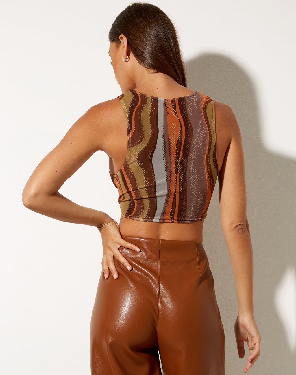 Britta Crop Top in erdigem Farbverlauf