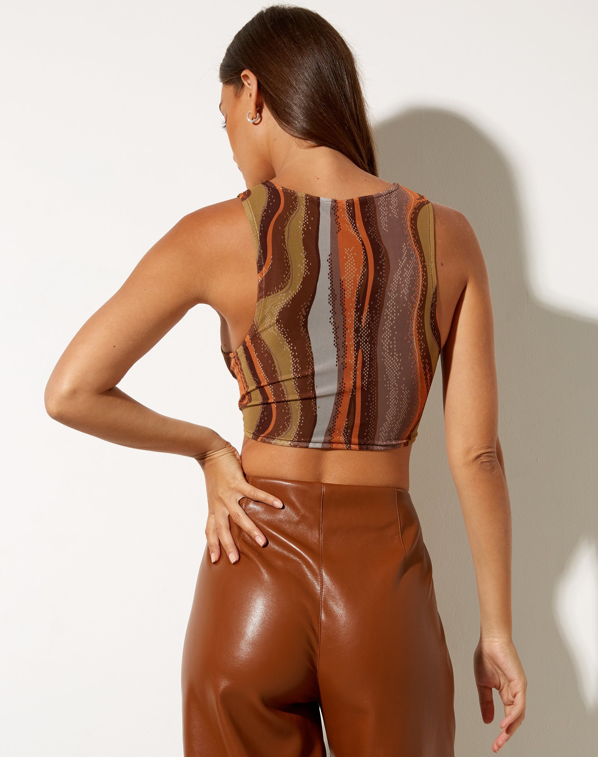 Britta Crop Top in erdigem Farbverlauf
