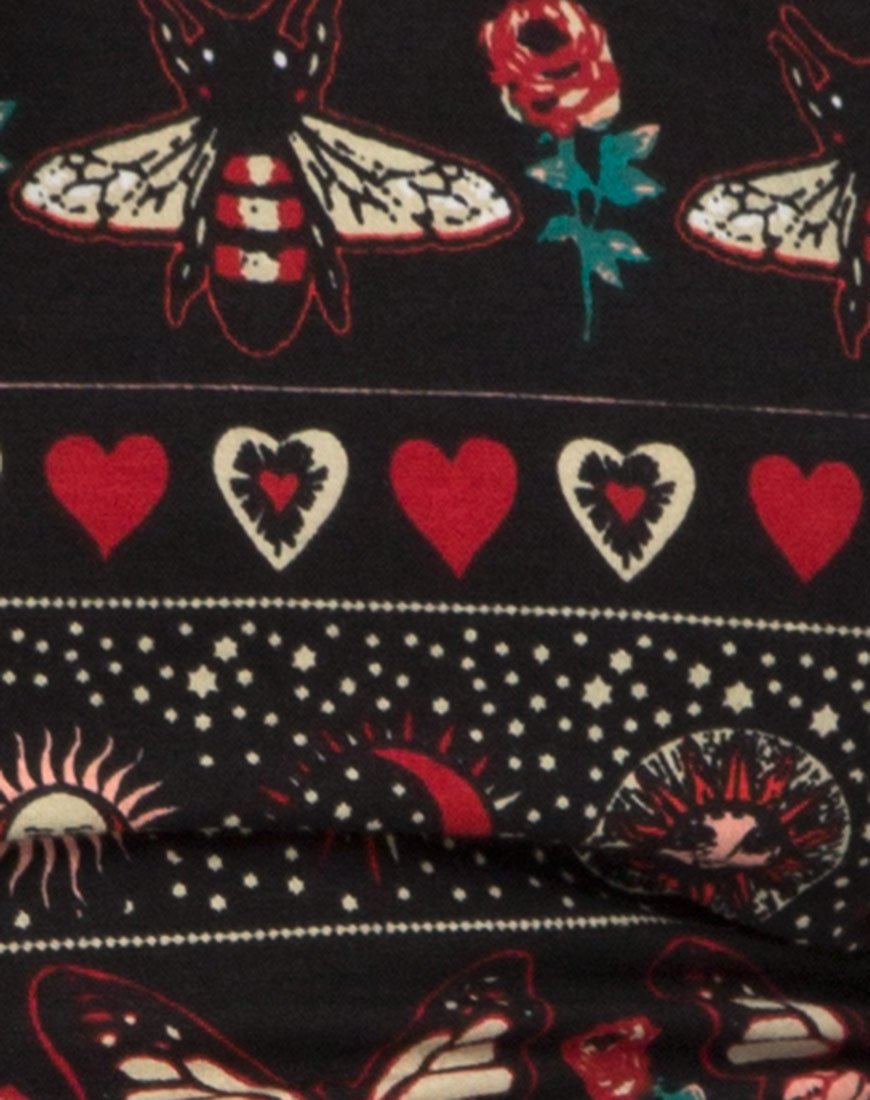 Bild von Brixton Crop Top in Gypsy Daze Schwarz