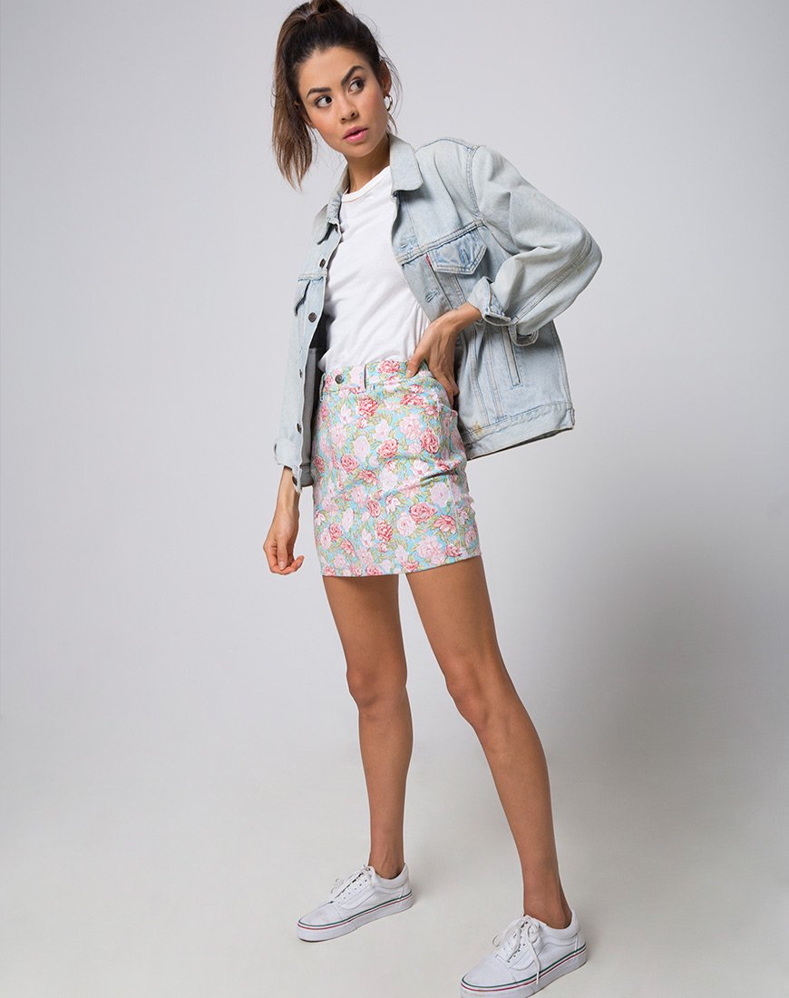 Bild von Mini Broomy Skirt in Bloom Floral Blue Base