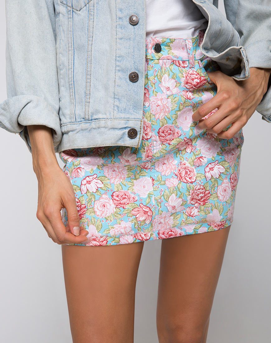 Bild von Mini Broomy Skirt in Bloom Floral Blue Base