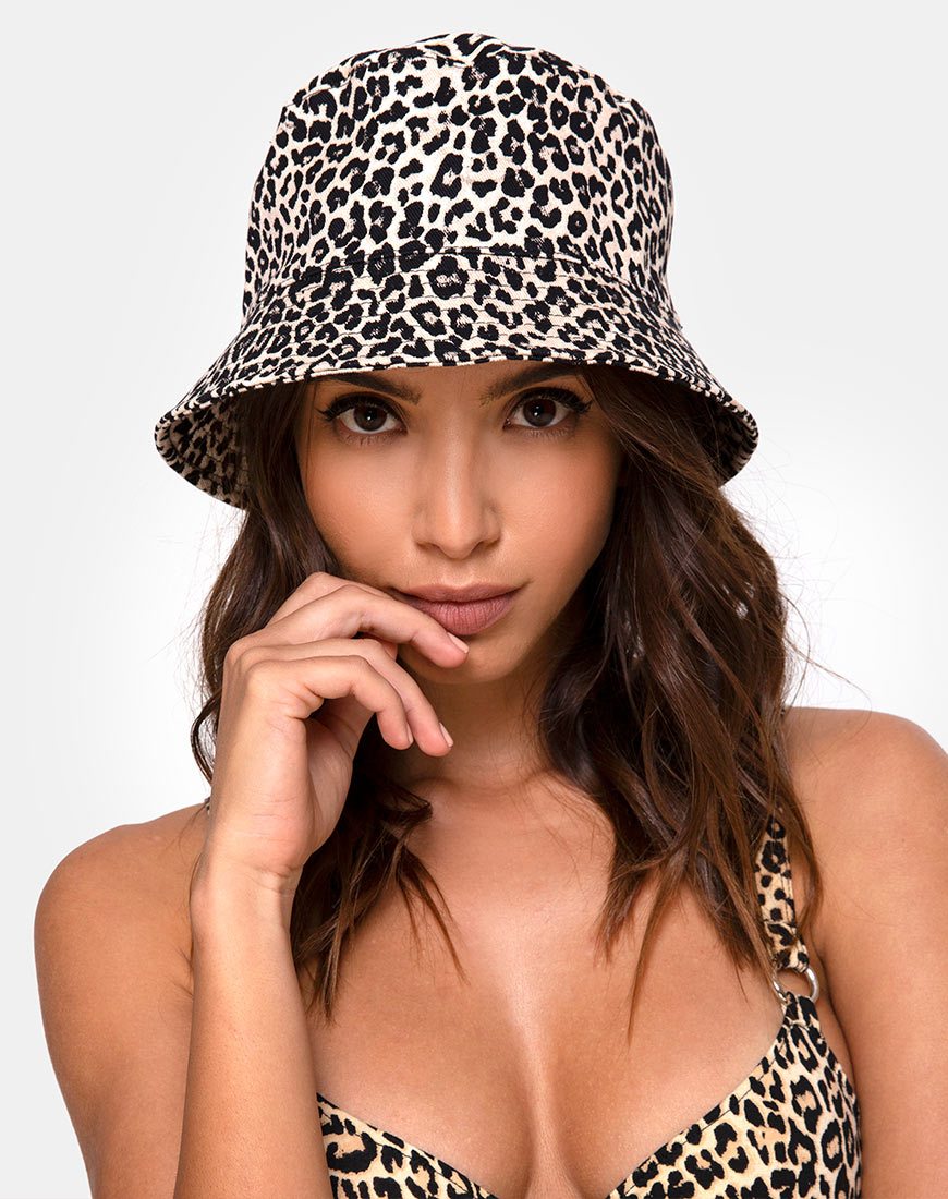 Eimer Hut in Rar Leopard Braun Hut