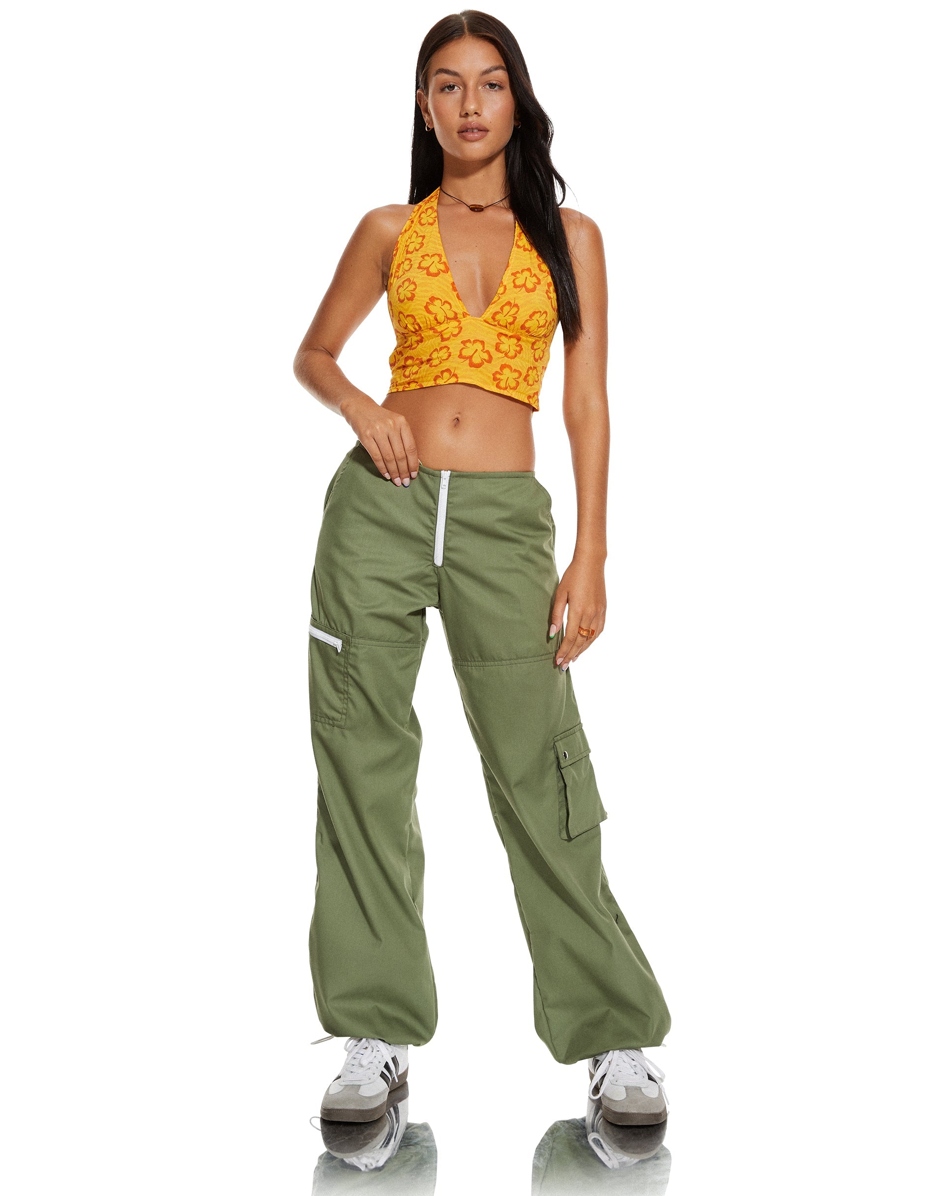 Bild von MOTEL X BARBARA Nanda Crop Top in Hibiskus Zebra Orange
