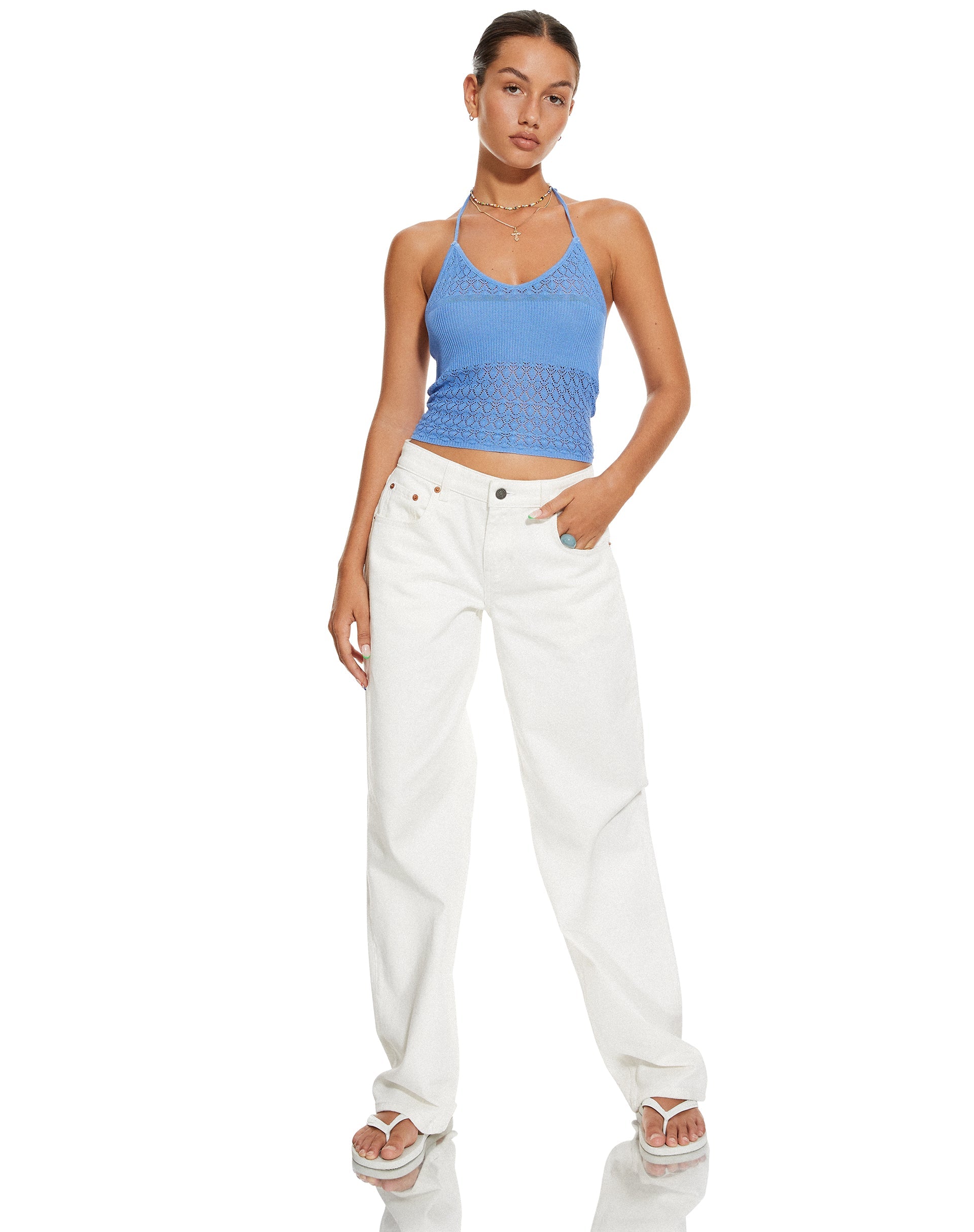 Bild von MOTEL X BARBARA Roe Crop Top in Blau