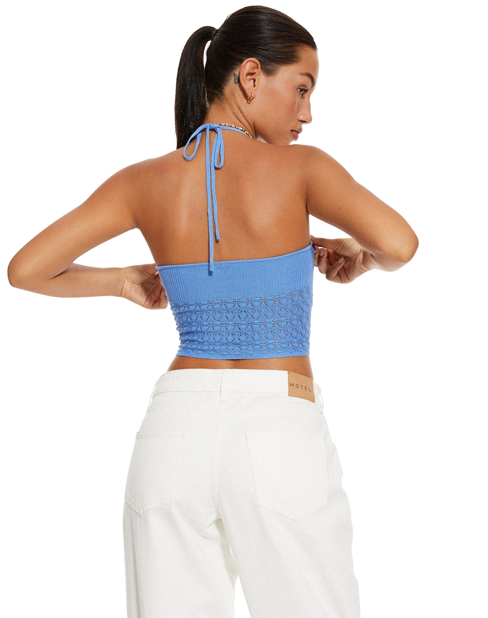 Bild von MOTEL X BARBARA Roe Crop Top in Blau