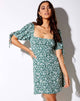 Image of Calia Kleid aus geblümtem Feld Grün