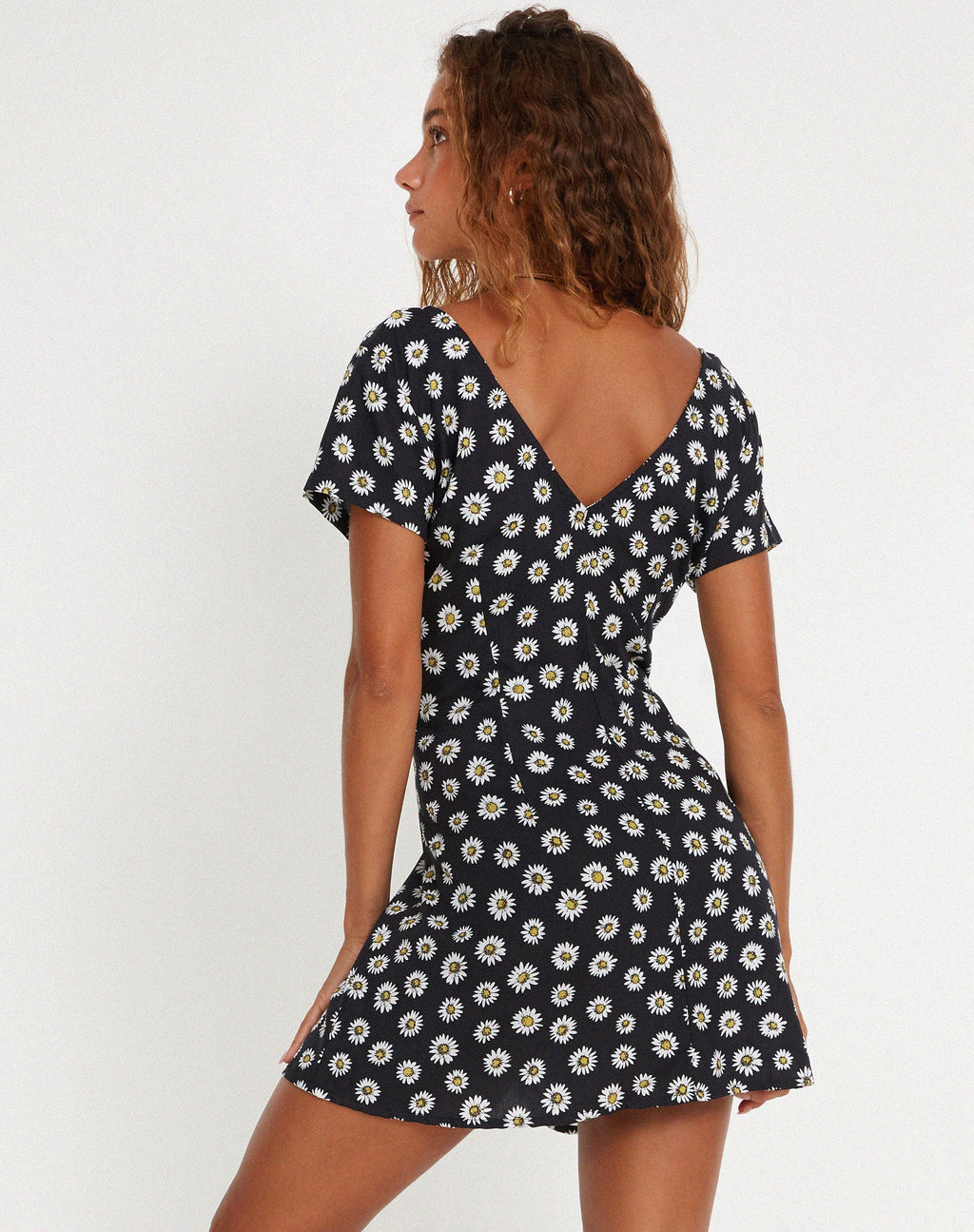 Calliope Minikleid in Grunge Daisy Schwarz
