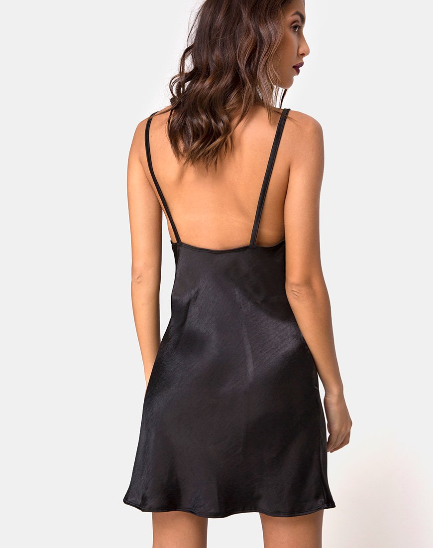 Image of Camala Kleid aus Satin Schwarz