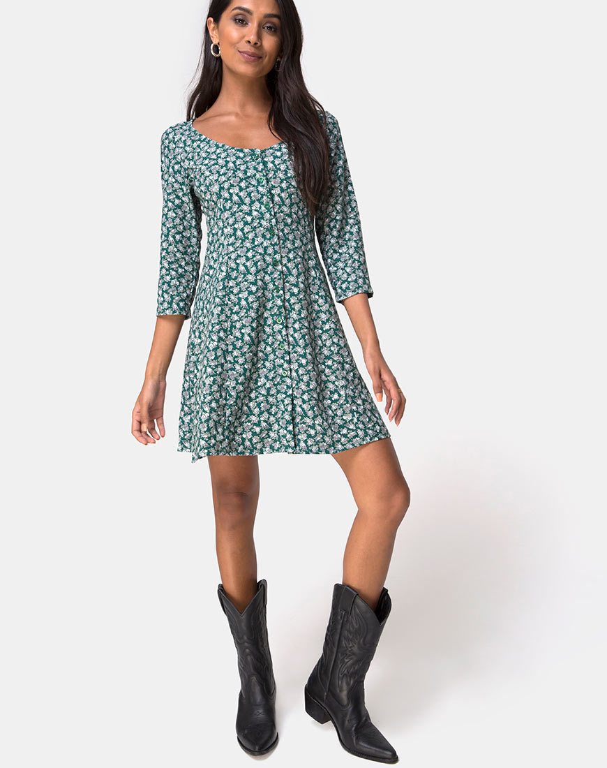 Image of Camdy Kleid in Floral Bloom Grün