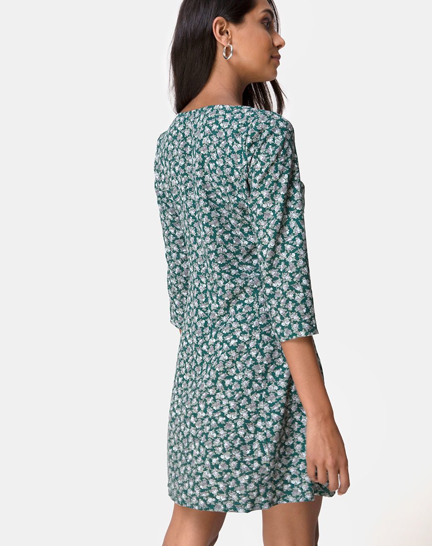 Camdy Kleid in Floral Bloom Grün