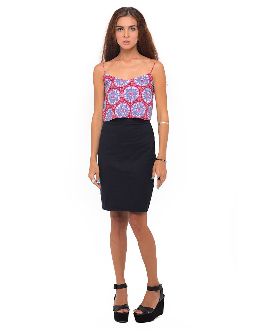 Motel Slip Cami Crop in Mandala Rot
