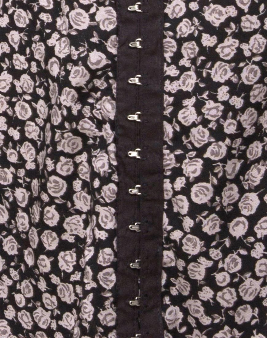Image of Camisa Swing Kleid in Ditsy Rose Schwarz