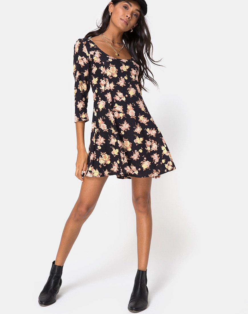Image of Camosa Swing Kleid in Antik Rose Schwarz