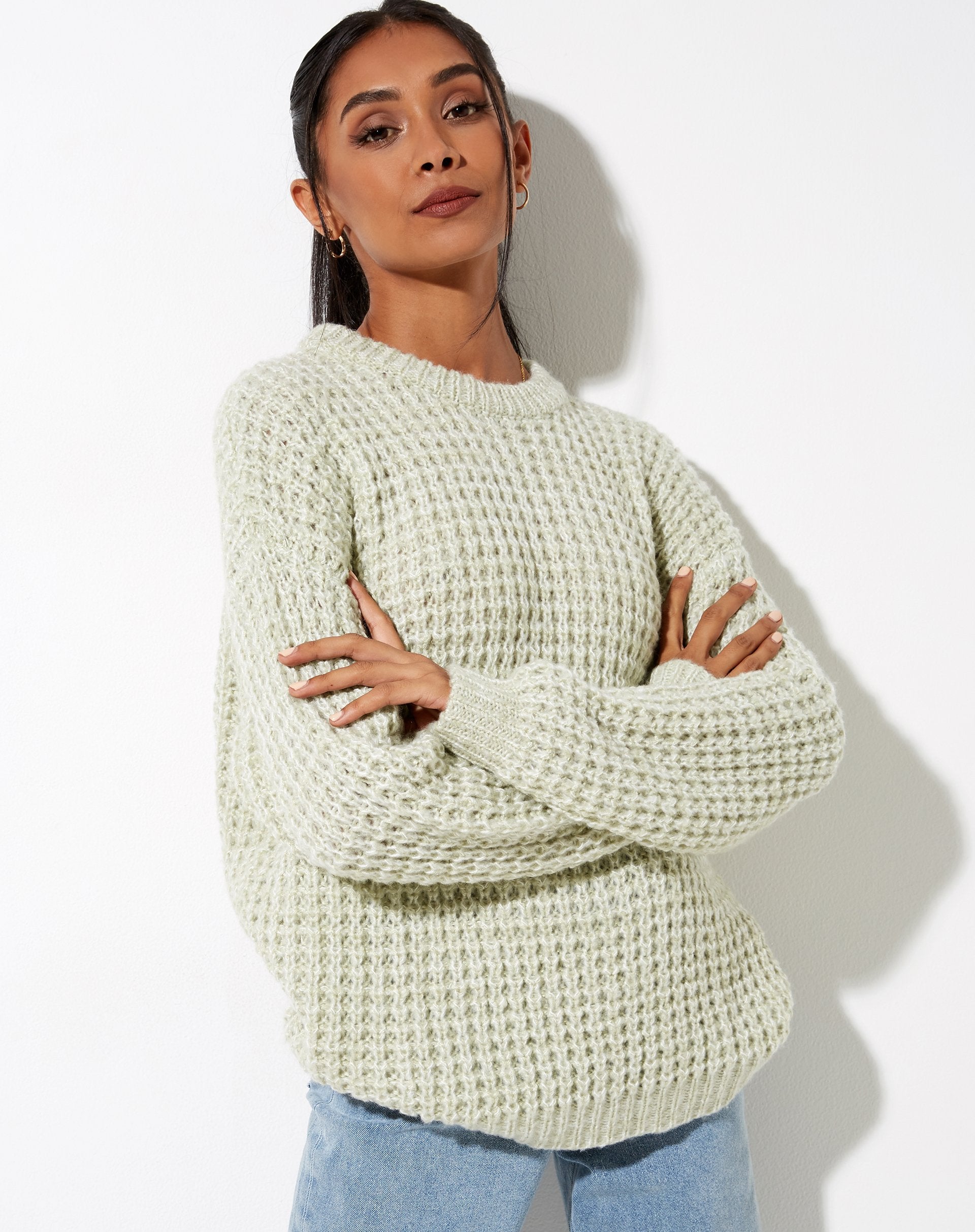 Image of Karibu-Pullover aus Grobstrick Mint