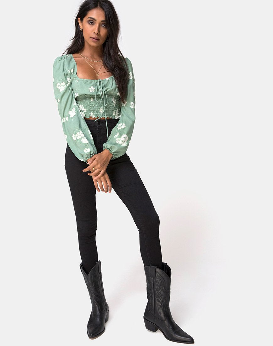 Bild von Carmen Top in Mono Flower Green