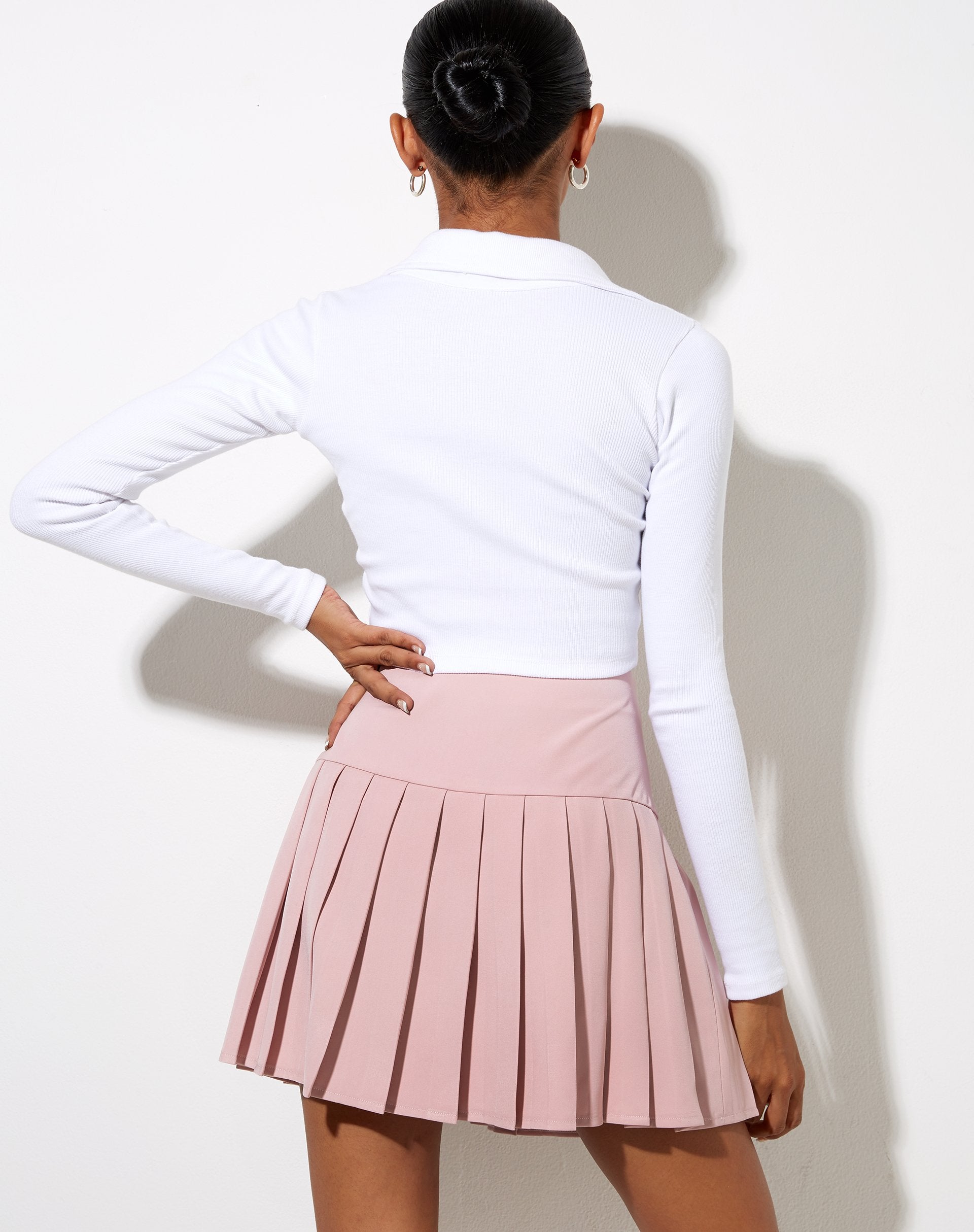 Bild von Cason Mini Plissee-Rock in Soft Pink