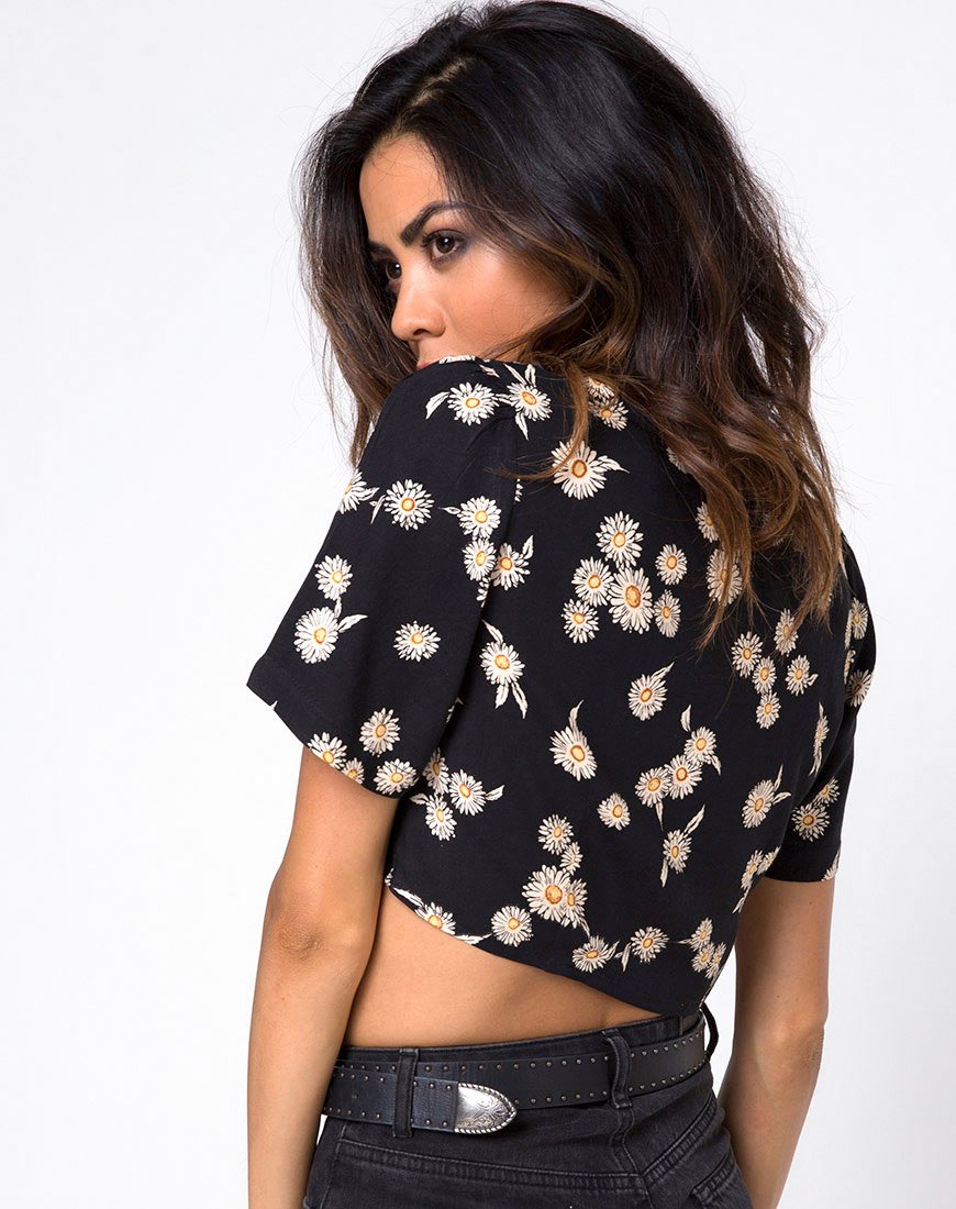 Bild von Cavazza Crop Top in Grunge Daisy Floral