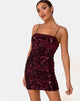 Image of Cecile Slip Dress in Samt Wein Pailletten
